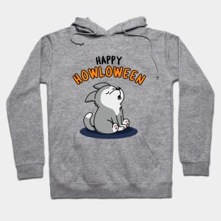 Happy Howloween Cute Halloween Wolf Pun Hoodie